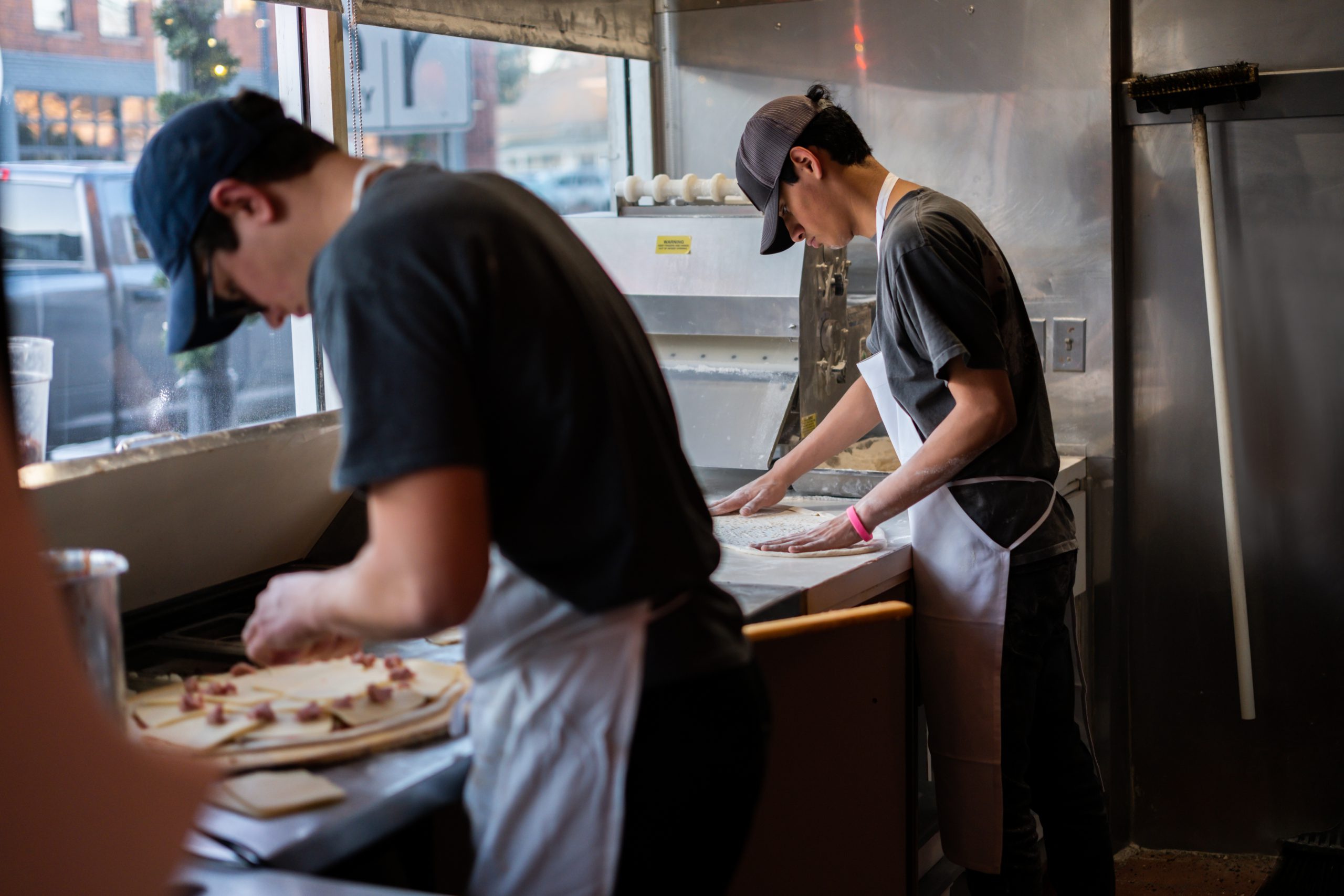 Pizza makers at work