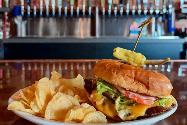 Burger and chips